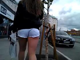 White shorts closeup