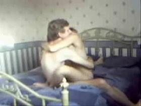 Cute brunette rides her bf hard