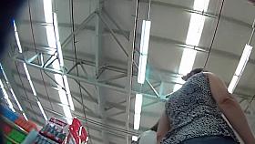 Naughty voyeur loves to film under a sexy chick's short ski