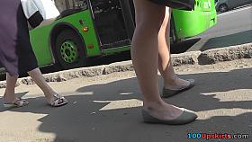 MILF upskirt action filmed by experienced voyeur