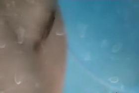 Girl in beach cabin and her erotic white lace panty