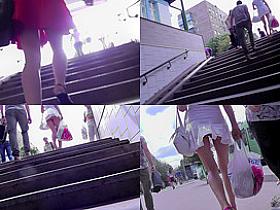 Hot upskirt porn with amateur blonde in a public place