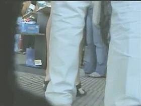 Hot upskirt view of two hotties that left their panties at home