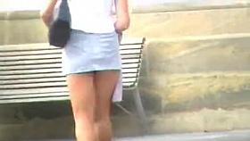 Woman no pantie in public