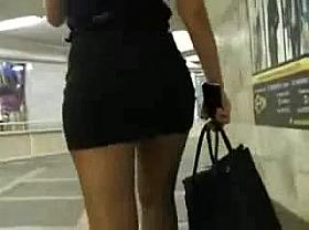 Damn hot public Ass - Voyeur gets caught