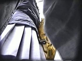 Upskirt vid of skinny white girl in white panties in the subway