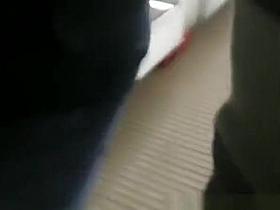 Blonde woman in tight sports outfit