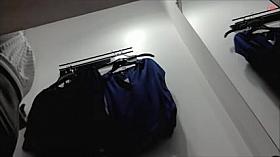 Sexy lingerie milf changing on the voyeur dressing room cam