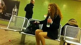 Candid Camera Films Upskirt of Sexy Legs on Hottie Girl