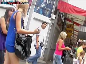 Upskirt of a haughty hottie