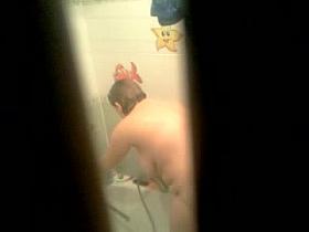 Hidden camera in the shower with fat wife Natasha