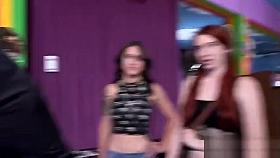 Tattooed stud bangs two young cuties