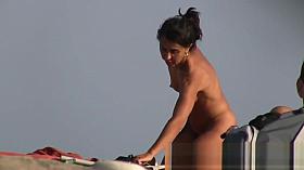 Real beach voyeur amazing brunette teen