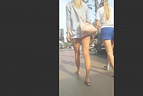 Two petite blondes and their breathtaking butts