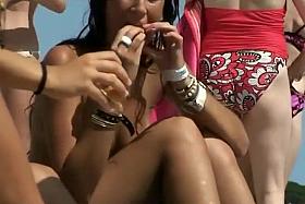 Cute girls and their sweet bare bussoms