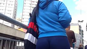 Voyeur Brazilian girl with nice Candid Wedgie