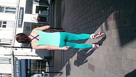 blue Spandex legging ass