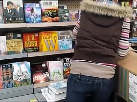 She works the shelves and gets spied