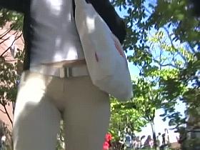 Gorgeous brunette walking her cute ass