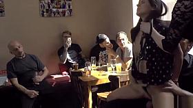 Euro spinner group fucked in public