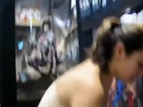 Down blouse deep cleavage