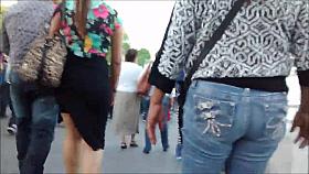 big ass in miniskirt