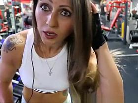 Tattooed fit chick with thick thighs