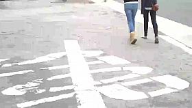 ass and a butt in jeans walking