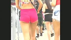 Tight Pink Booty Shorts Public Concert