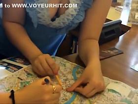 Watching tourist girl's boobs