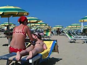 Ass massage on the beach