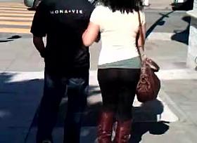 Semi Transparent Legging on a Big Booty