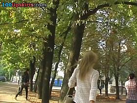 One hawt upskirt video with strap on hawt booty twat