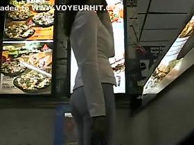 Voyeur stalks a seductive teen girl