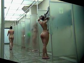 Gym showers with lots of naked ladies washing