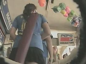 My amateur upskirt vid with two sluts