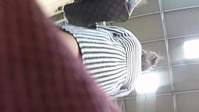 Striped dress Upskirt
