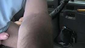 Huge tits blonde gets cumshot in fake taxi