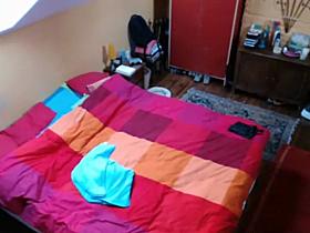 Bored girl watches the television