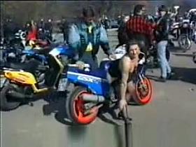 Moto Babe Strip in Public