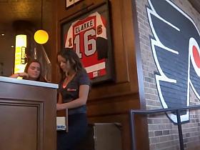 Pocket venus at her workplace