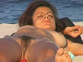 My Hairy Wife Having a Nap On Beach By TROC