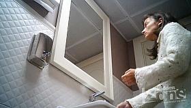 Cute brunette standing pee. Beautiful white panties and ass