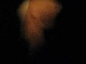 Hairy girl changing shower keyhole