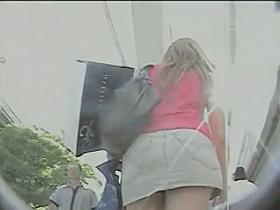 Stunning girl with huge butt is walking like she is a model