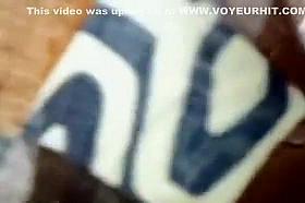 Voyeur lifts her short skirt