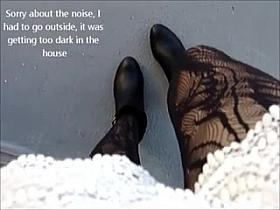 LACE SHORTS AND LEATHER JACKET