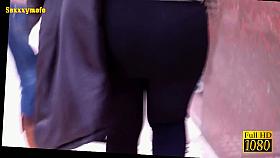 Squeezable ass blonde bitch walking the streets voyeur candid vid