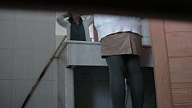 Voyeur pissing in the bathroom