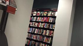 Japanese babe's sweet ass in library